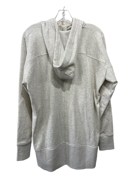 Athleta Size S White & Gray Polyester Blend Heathered Zip Up Athletic Jacket White & Gray / S