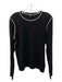 Theory Size M Black & White Cahsmere Stitch Detail Crew Neck Sweater Black & White / M