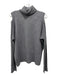 Vince Size M Gray Wool Turtle Neck Cold Shoulder Long Sleeve Sweater Gray / M