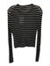 Theory Size M Navy Blue & Beige Linen & Viscose Long Sleeve Stripe Cardigan Navy Blue & Beige / M