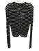 Theory Size M Navy Blue & Beige Linen & Viscose Long Sleeve Stripe Cardigan Navy Blue & Beige / M