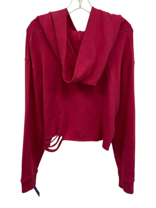 CHRLDR Size S Hot pink Pima Cotton Long Sleeve Hood distressed Crop Jacket Hot pink / S
