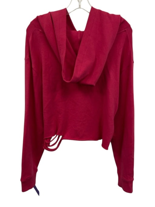 CHRLDR Size S Hot pink Pima Cotton Long Sleeve Hood distressed Crop Jacket Hot pink / S