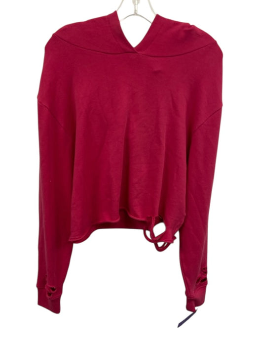CHRLDR Size S Hot pink Pima Cotton Long Sleeve Hood distressed Crop Jacket Hot pink / S