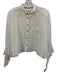 Pilcro Size XS White Cotton & Viscose 3/4 Sleeve Buttons Collar Top White / XS