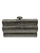 Judith Leiber Silver Rhinestone Push Clasp Bedazzled Clutch Shoulder Bag Silver / Mini