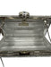 Judith Leiber Silver Rhinestone Push Clasp Bedazzled Clutch Shoulder Bag Silver / Mini