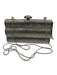 Judith Leiber Silver Rhinestone Push Clasp Bedazzled Clutch Shoulder Bag Silver / Mini