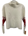 Maeve Size XSP White & Red Viscose Blend Long Sleeve Hearts Mock Neck Sweater White & Red / XSP