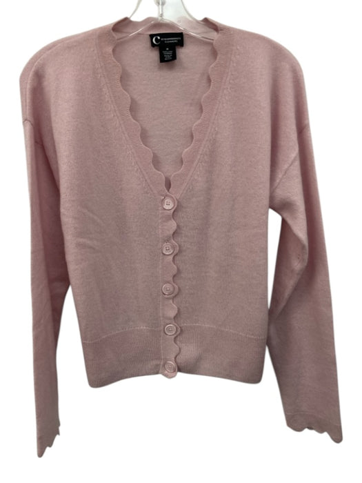 C by bloomingdales Size Medium Light Pink 2 PLY cashmere Button Front Sweater Light Pink / Medium