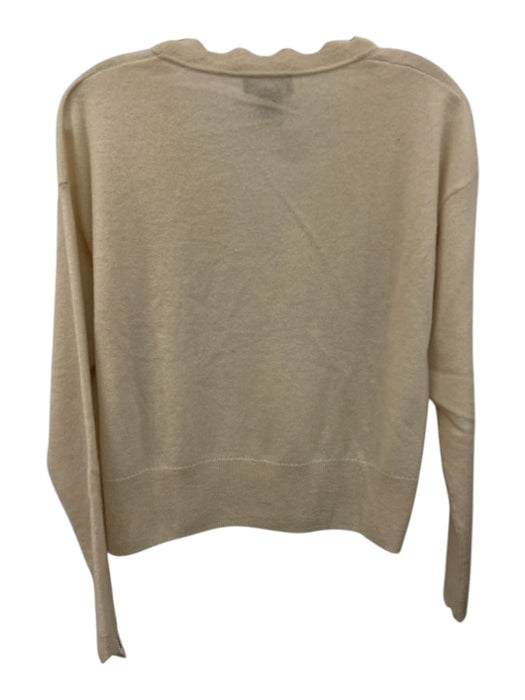 C by bloomingdales Size Medium Cream White 2 PLY cashmere Button Front Sweater Cream White / Medium