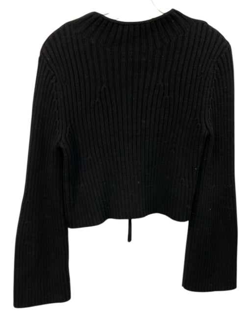 525 Size Small Black Cotton Blend Long Sleeve double zip Ribbed Sweater Black / Small