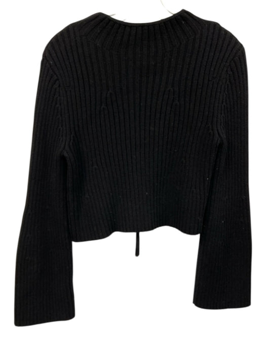 525 Size Small Black Cotton Blend Long Sleeve double zip Ribbed Sweater Black / Small