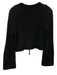 525 Size Small Black Cotton Blend Long Sleeve double zip Ribbed Sweater Black / Small