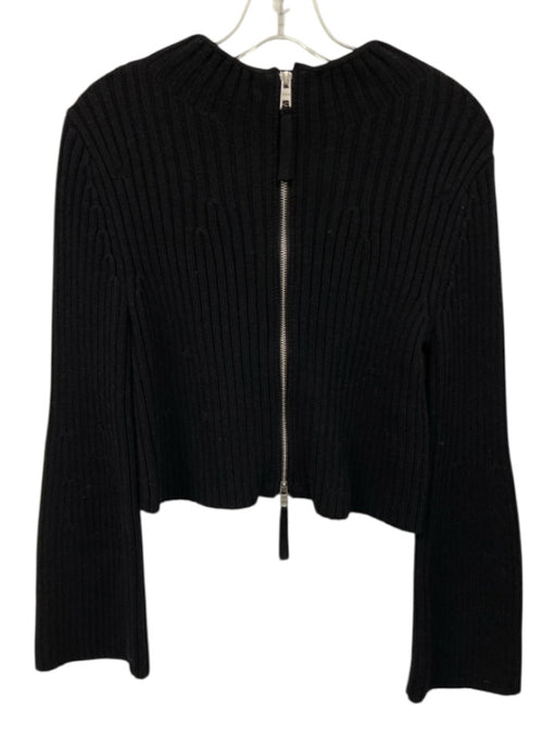 525 Size Small Black Cotton Blend Long Sleeve double zip Ribbed Sweater Black / Small