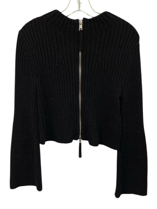525 Size Small Black Cotton Blend Long Sleeve double zip Ribbed Sweater Black / Small