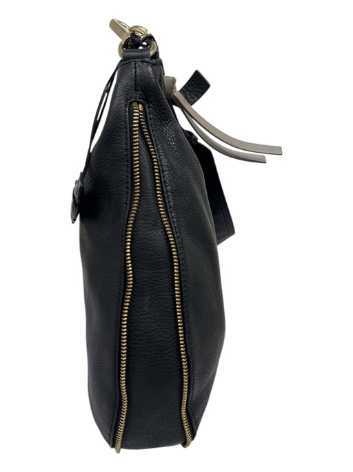 Radley London Black Leather Gold Tone Hardware Zipper Detail Shoulder Bag Black