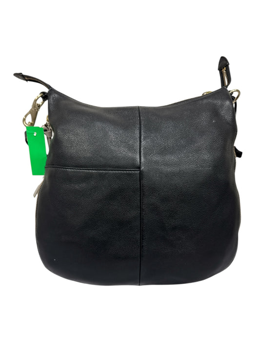 Radley London Black Leather Gold Tone Hardware Zipper Detail Shoulder Bag Black