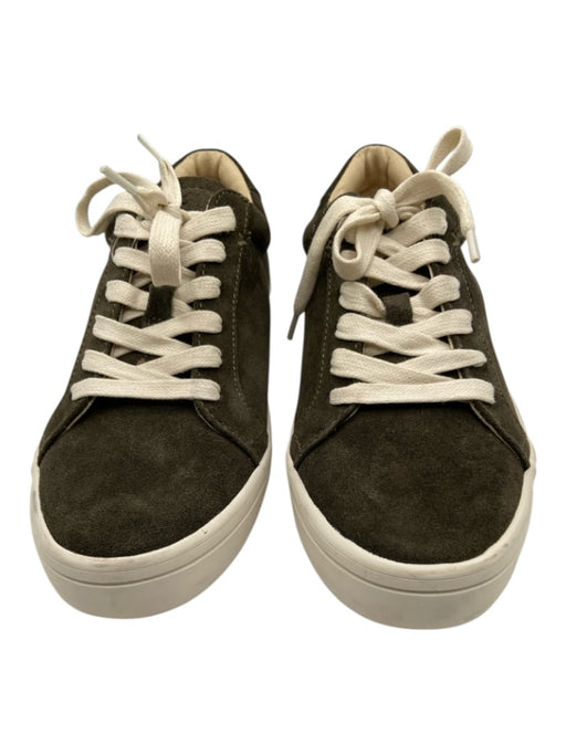 Frye Shoe Size 9M Dark Olive Gray Suede Upper Lace Up Low Top Sneakers Dark Olive Gray / 9M