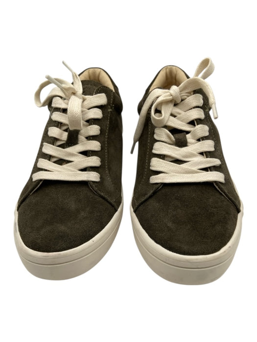 Frye Shoe Size 9M Dark Olive Gray Suede Upper Lace Up Low Top Sneakers Dark Olive Gray / 9M