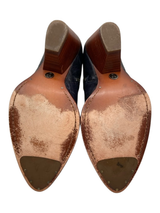 Frye Shoe Size 9M Black & Brown Leather Upper Almond Toe Block Heel Booties Black & Brown / 9M