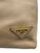 Prada Beige & Gold Grain Leather Zip Close Logo Shoulder Strap Side Zip Bag Beige & Gold / Medium