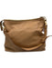 Prada Beige & Gold Grain Leather Zip Close Logo Shoulder Strap Side Zip Bag Beige & Gold / Medium