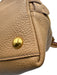 Prada Beige & Gold Grain Leather Zip Close Logo Shoulder Strap Side Zip Bag Beige & Gold / Medium
