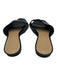 Saks Fifth Ave Shoe Size 9 Black Leather Upper open toe Slide Flat Sandals Black / 9