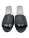 Saks Fifth Ave Shoe Size 9 Black Leather Upper open toe Slide Flat Sandals Black / 9