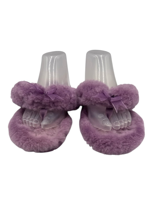 Ugg Shoe Size 9 Purple shearling open toe Thong Bow Detail Slipper Sandals Purple / 9