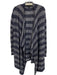 Barefoot Dreams Size L/XL Blue & Gray Nylon & Rayon Long Sleeve Stripe Cardigan Blue & Gray / L/XL