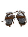 Stuart Weitzman Shoe Size 9 Brown & Gold Leather Peep Toe Cut Outs Tie Sandals Brown & Gold / 9