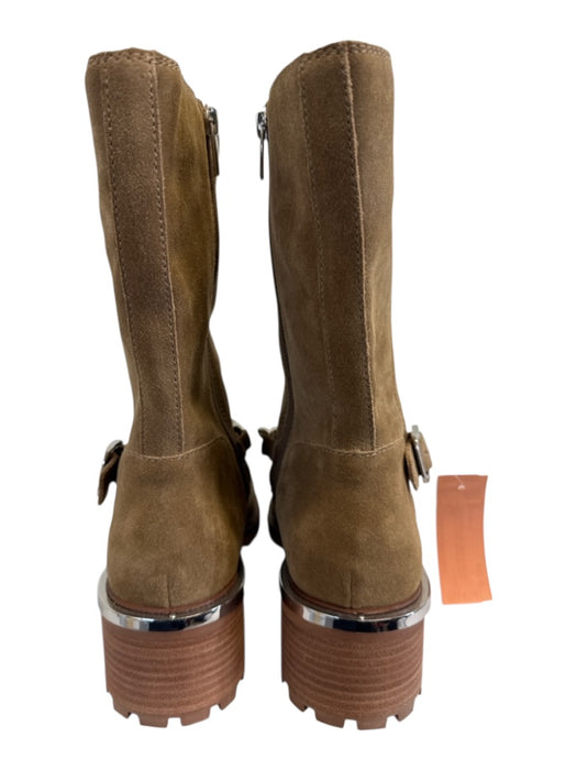 Vince Camuto Shoe Size 9 Light Brown Suede Silver Hardware Stacked Heel Boots Light Brown / 9