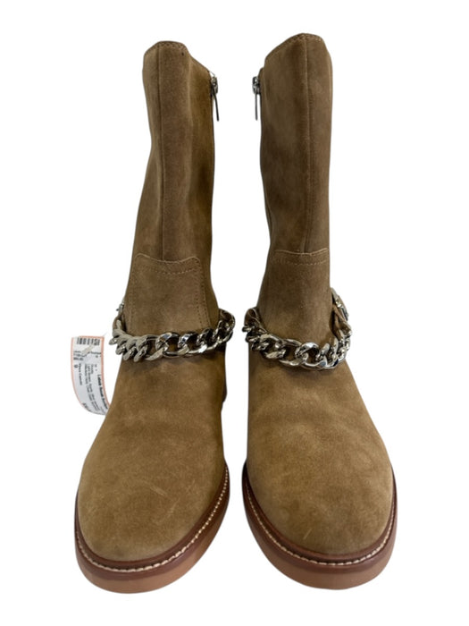 Vince Camuto Shoe Size 9 Light Brown Suede Silver Hardware Stacked Heel Boots Light Brown / 9