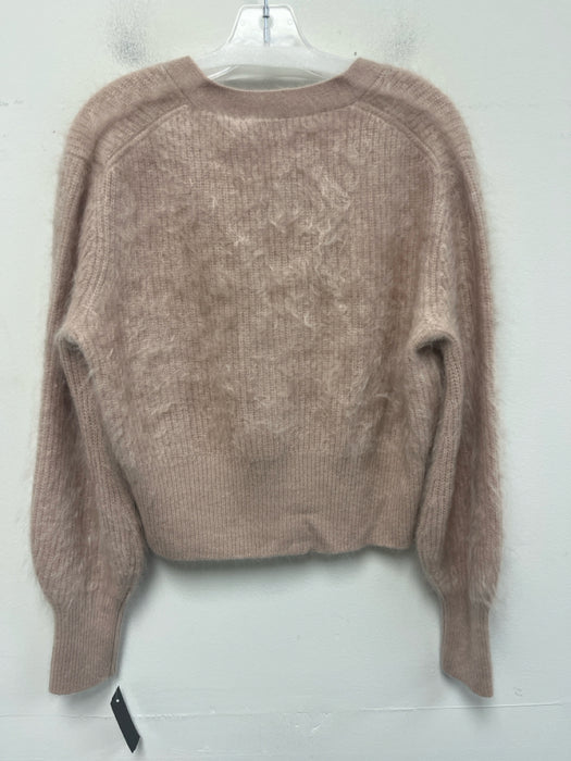 Jenni Kayne Size XS Dusty Pink Cashmere Button Front Fuzzy V Neck Cardigan