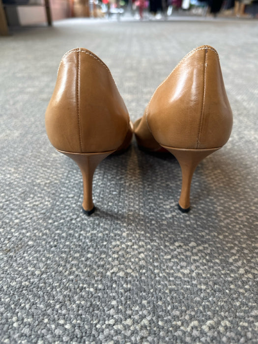 Christian Louboutin Shoe Size 40.5 Tan Leather Stiletto Pointed Toe Pumps