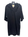 Emily McCarthy Size Medium Black Rayon Blend 3/4 Sleeve faux leather trim Dress Black / Medium