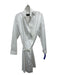 Lutz Huelle Size 36 White Cotton Long Sleeve Tie Front Collar Above Knee Dress White / 36