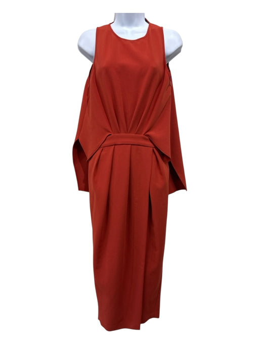 Rachel Comey Size 6 Orange Polyester Sleeveless Back Cut Out Front Slit Dress Orange / 6