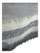 Nalini Gray & Cream Wool Wavy Lines Fray Detail scarf Gray & Cream / Large