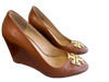 Tory Burch Shoe Size 5.5 Brown Leather Upper Almond shape Gold detail Shoes Brown / 5.5