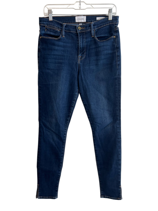 Frame Size 29 Dark denim Cotton Blend 5 Pocket Skinny High Waist Jeans Dark denim / 29