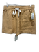 Apiece Apart Size S Khaki Beige Linen & Cotton Elastic Drawstring Waist Shorts Khaki Beige / S