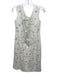 Rickie Freeman for Teri Jon Size 6 Cream White Linen & Silk Sleeveless Dress Cream White / 6