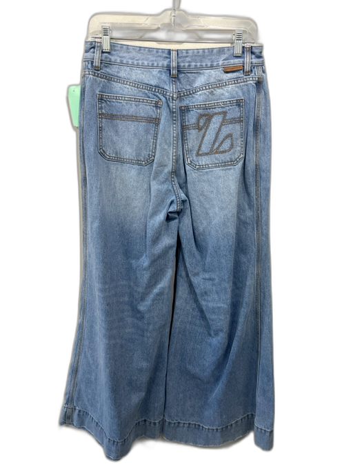Zimmermann Size 30 Light Wash Cotton Button Pockets Mid Rise Wide Leg Jeans Light Wash / 30