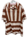We The Free Size L Brown & Beige Cotton Open Knit Stripe Button Down Top Brown & Beige / L
