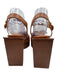 Clergerie Shoe Size 41 Cognac Brown Leather Wood Stacked Heel Platform Sandals Cognac Brown / 41