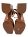 Clergerie Shoe Size 41 Cognac Brown Leather Wood Stacked Heel Platform Sandals Cognac Brown / 41