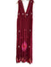 Antik Batik Size S Red Silk Sequin Maxi V Neck Pleated Dress Red / S